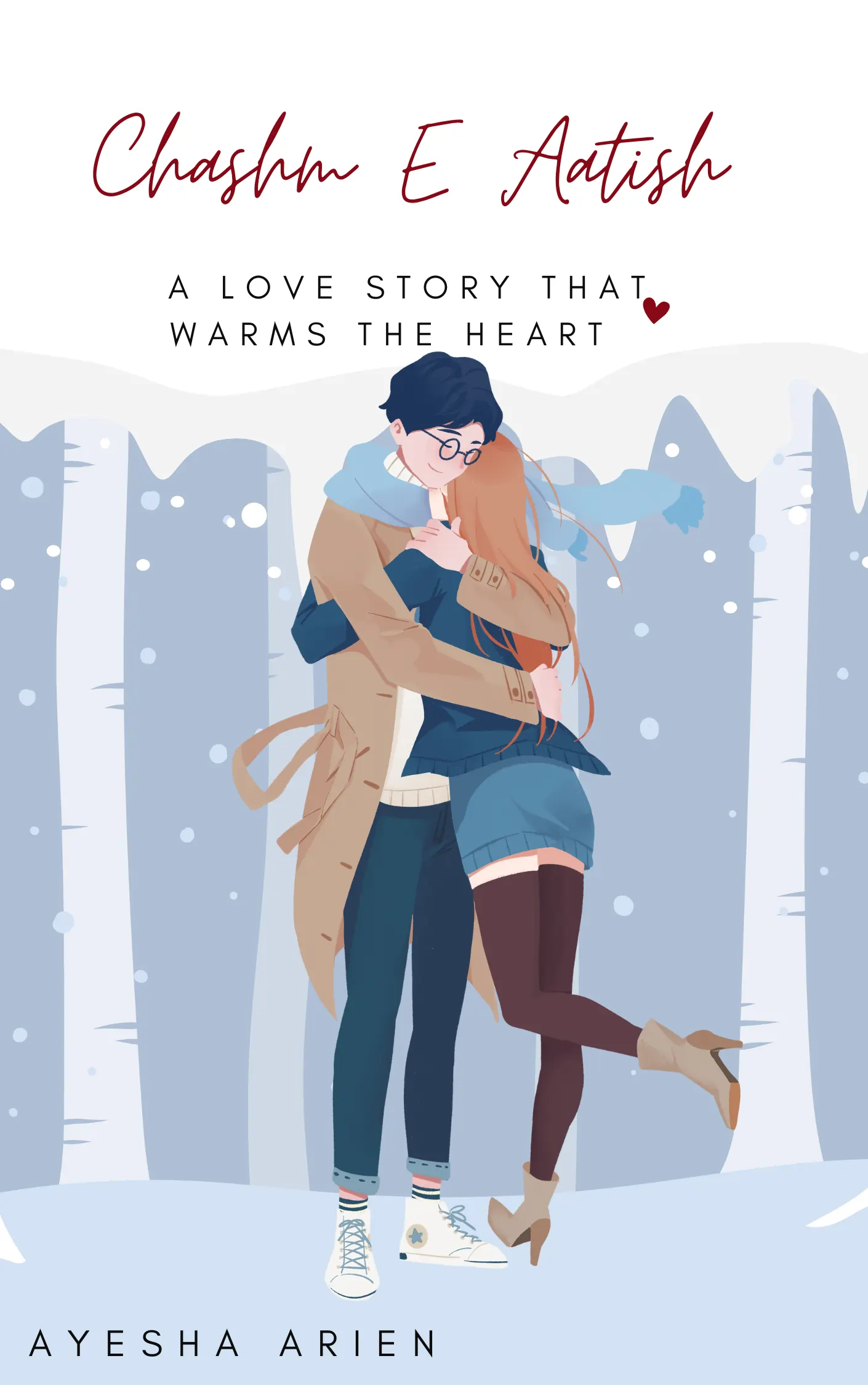 Blue White Red Black Winter Romance Book Cover 1