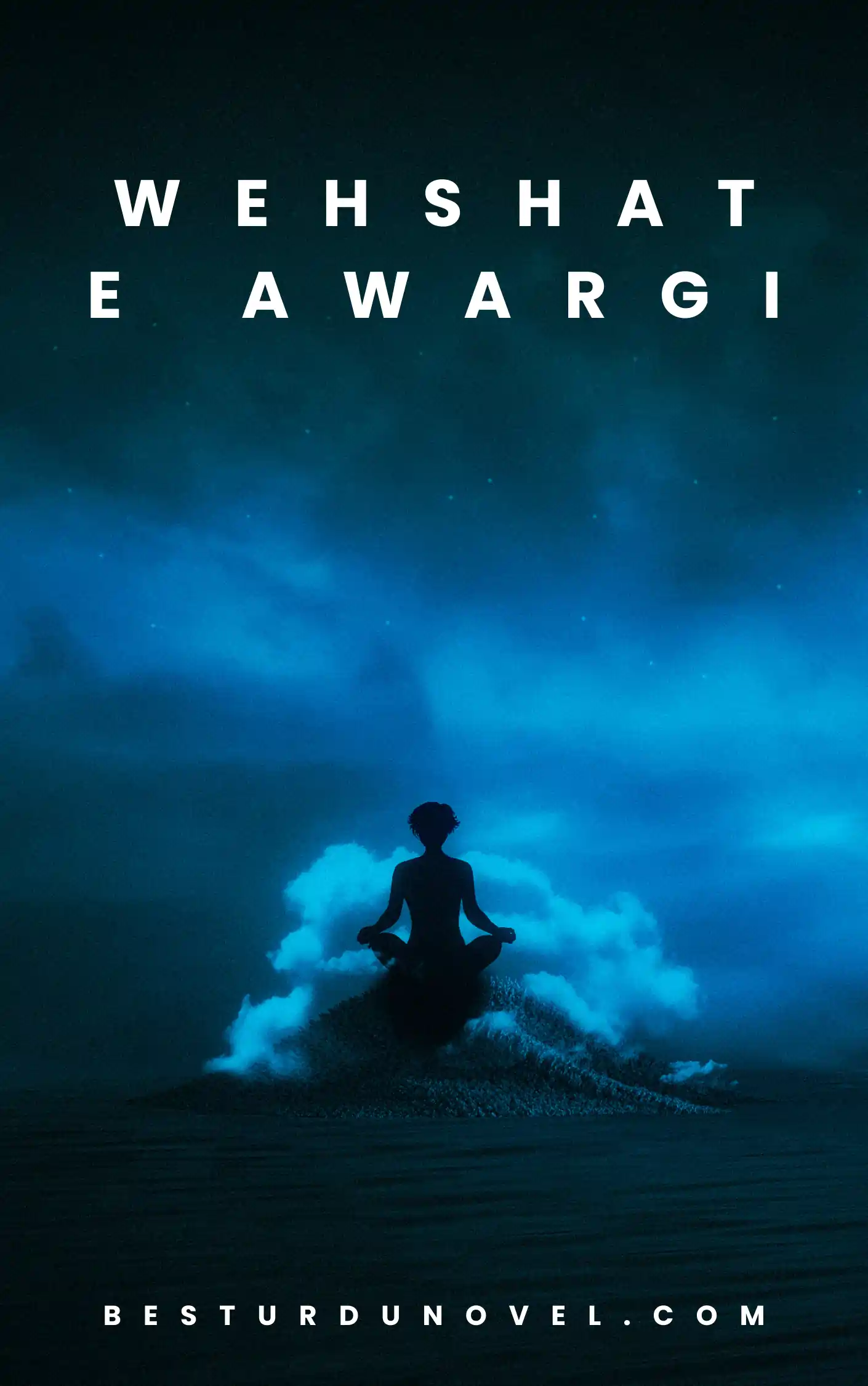 Wehshat E Awargi By Ayna Baig Season 2 bold Romantic novel 1 Blue Black Aesthetic Music Album Cover Art