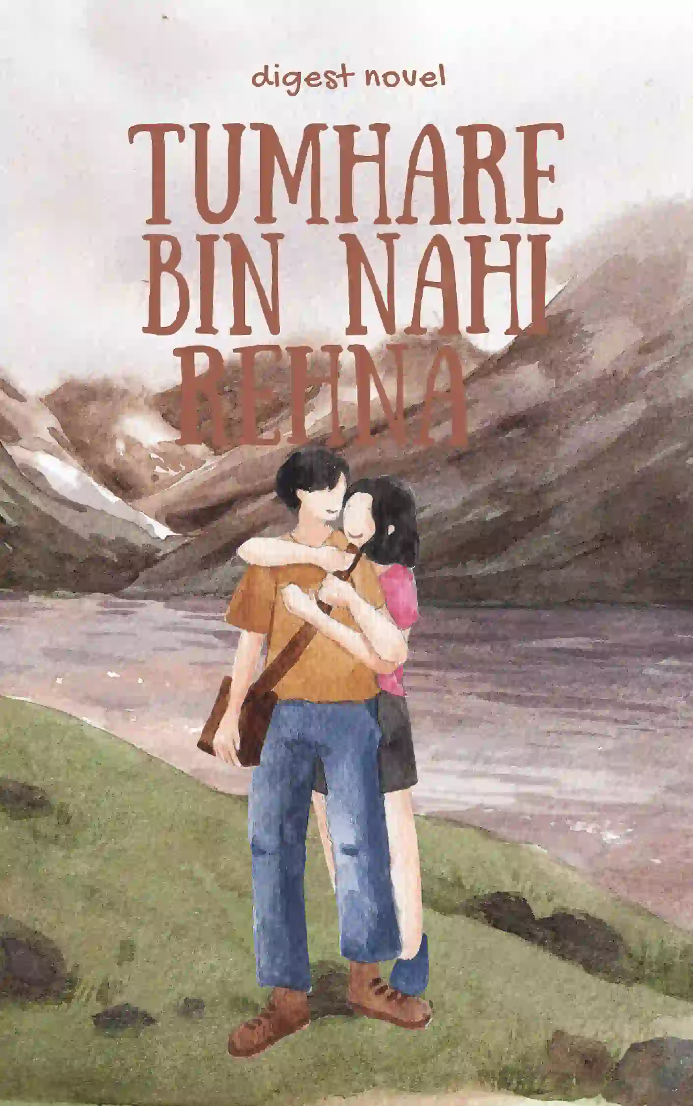 Tumhare Bin Nahi Rehna By Abida Sabeen Complete Novel 1 Neutral Watercolor Summer Love Couple Book Cover
