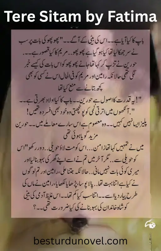 Tere Sitam by Fatima, Second Marriage Complete Romantic Novel 2 Tere Sitam by Fatima, Second Marriage Complete Romantic Novel