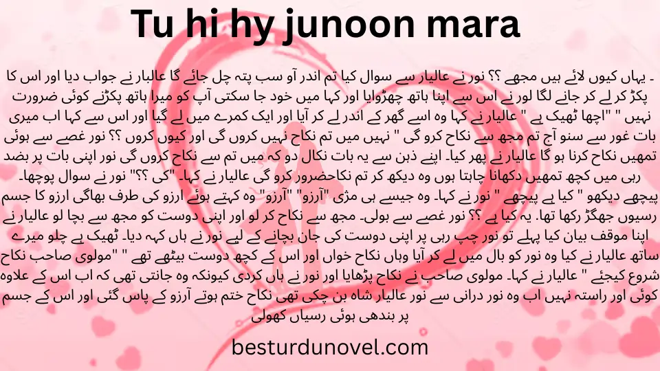 Tu Hi Hy Junoon Mera Romantic Novel by Abdulahad jutt 1 Tu Hi Hy Junoon Mera